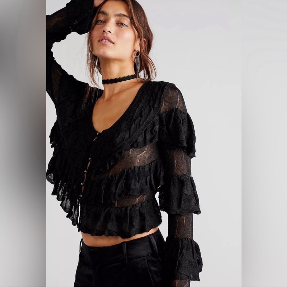Free People Ruffle Cardigan - Picture 3 of 9
